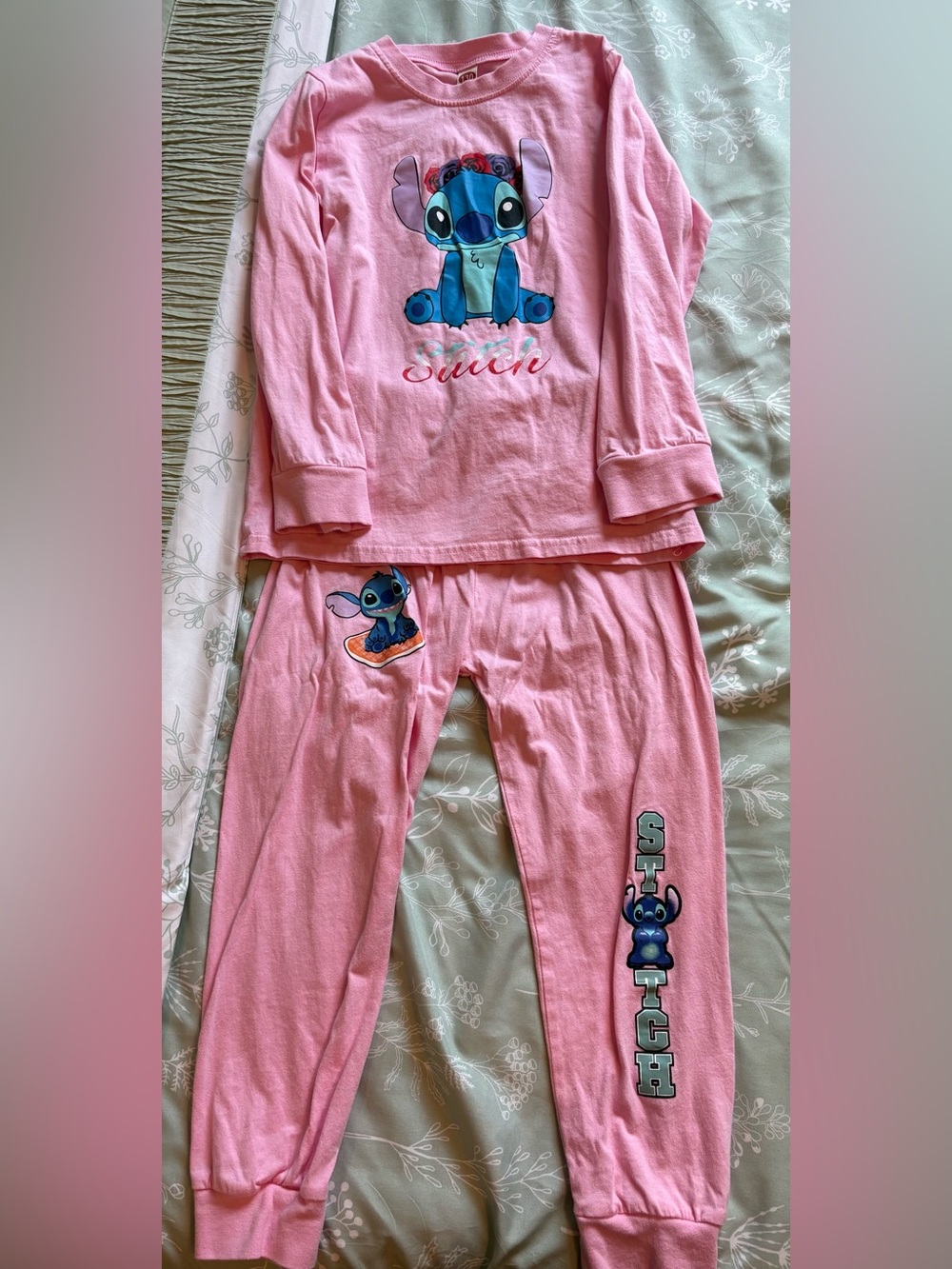 Pink Kids Set with Stitch Design